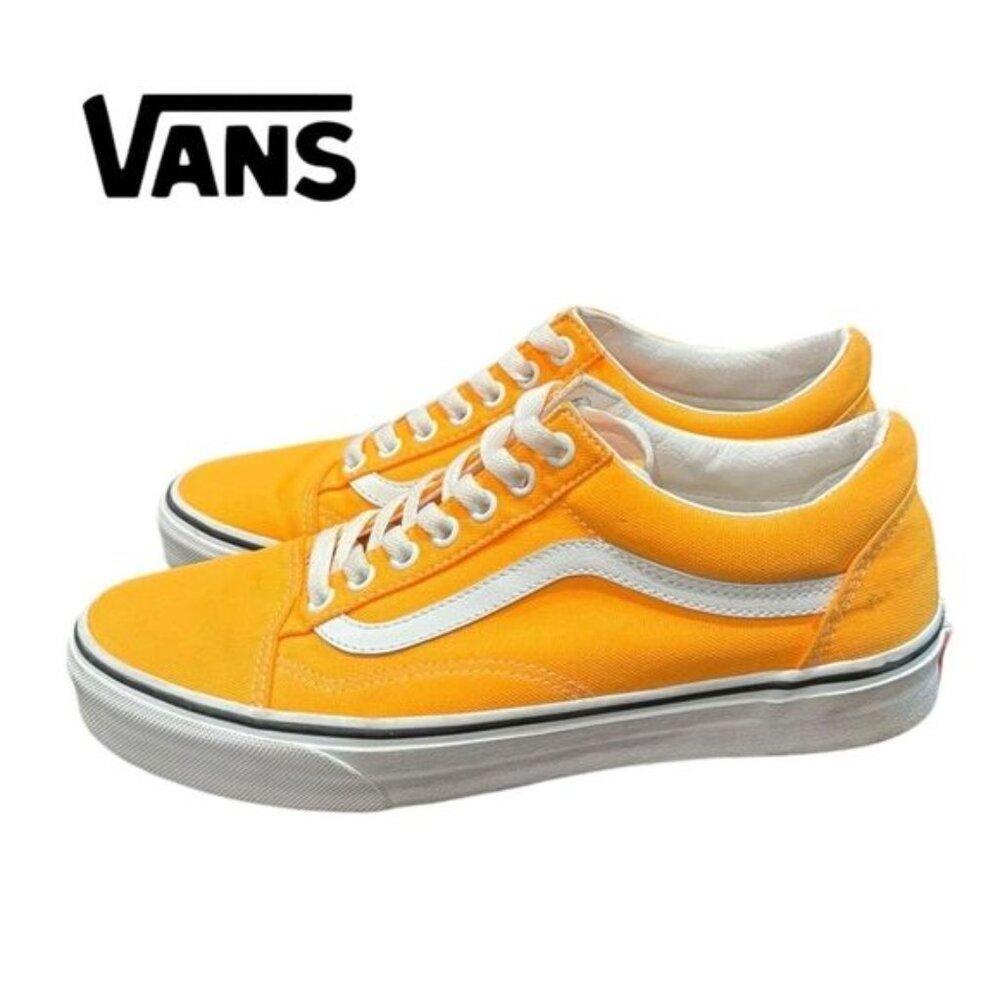 VANS Off The Wall Women's Men's Neon Blazing Orange Old Skool Sneakers 9.5